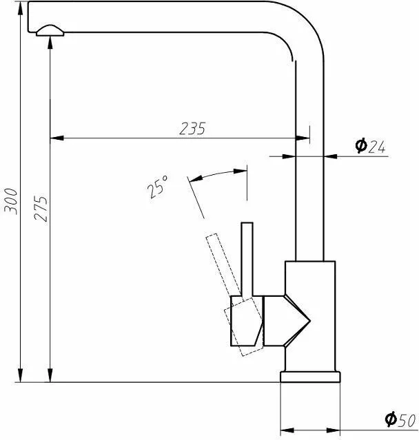 картинка Смеситель для кухни Aquanet Steel AF211-41S 