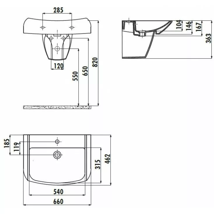 картинка Раковина Creavit BULL BL065-00CB00E-0000 