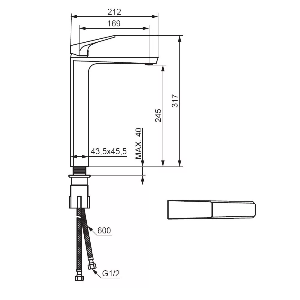 картинка Смеситель для раковины Damixa Merkur 400250300 