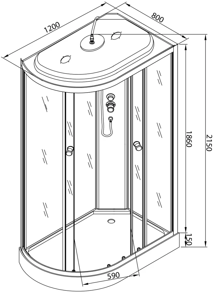 картинка Душевая кабина AvaCan L902 R 