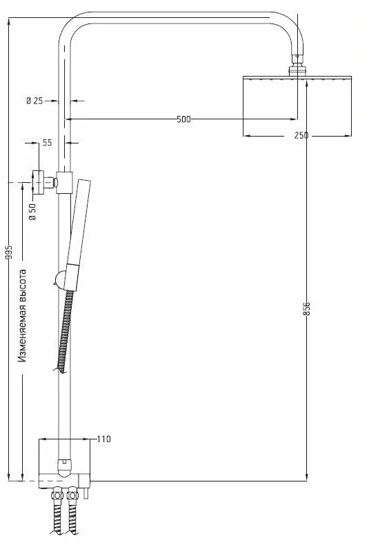 картинка Душевая система ESKO ST950SQ 