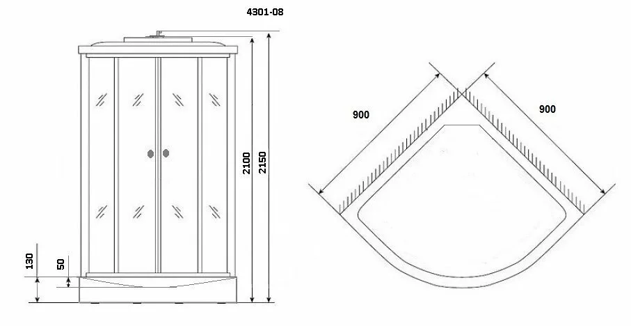 картинка Душевая кабина Niagara NG-4301-14 900х900х2150 