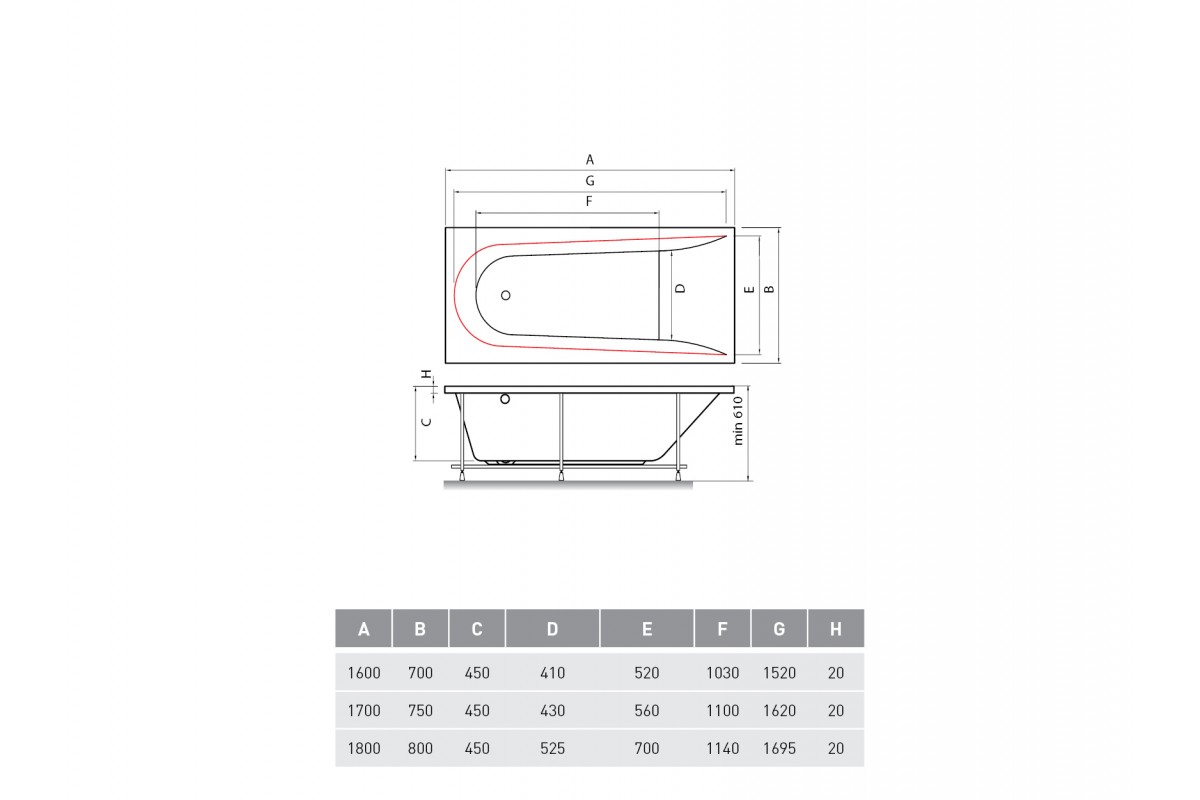 картинка Акриловая ванна Vayer Boomerang 170x75 