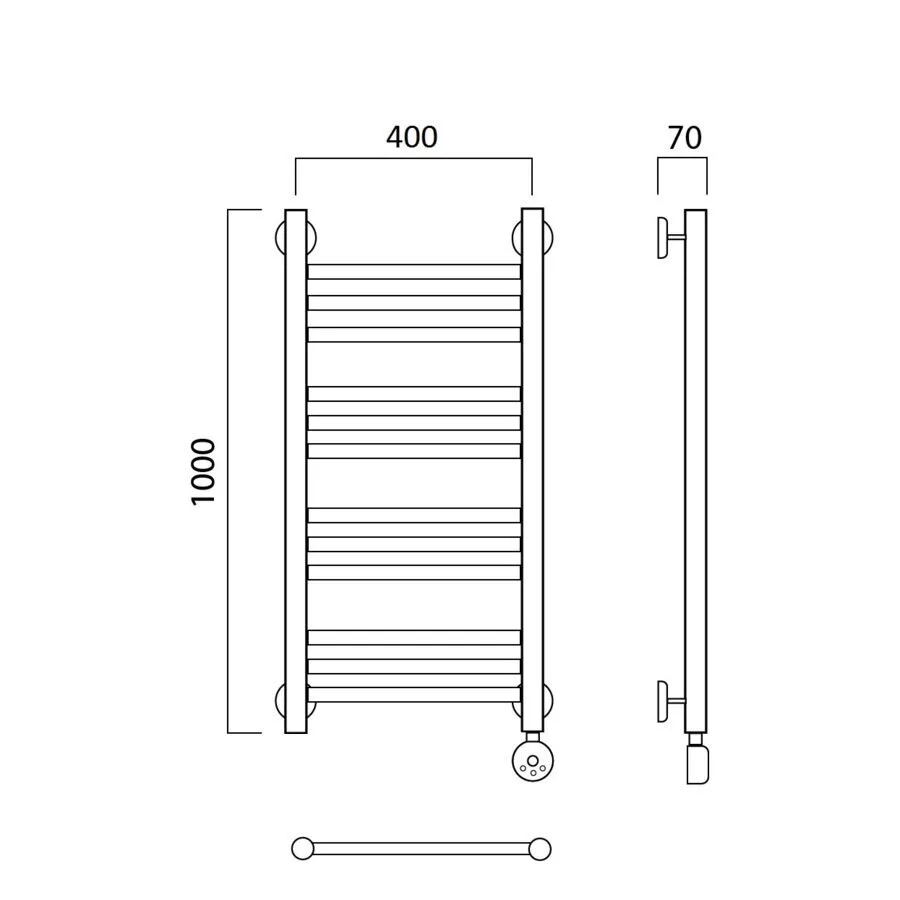 картинка Полотенцесушитель электрический ПРЯМАЯ групповая 100х40 ПРАВЫЙ Aquanerzh 00-12A10040_R 