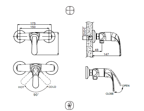 картинка Смеситель для душа Bravat Fit F9135188CP-01-RUS 