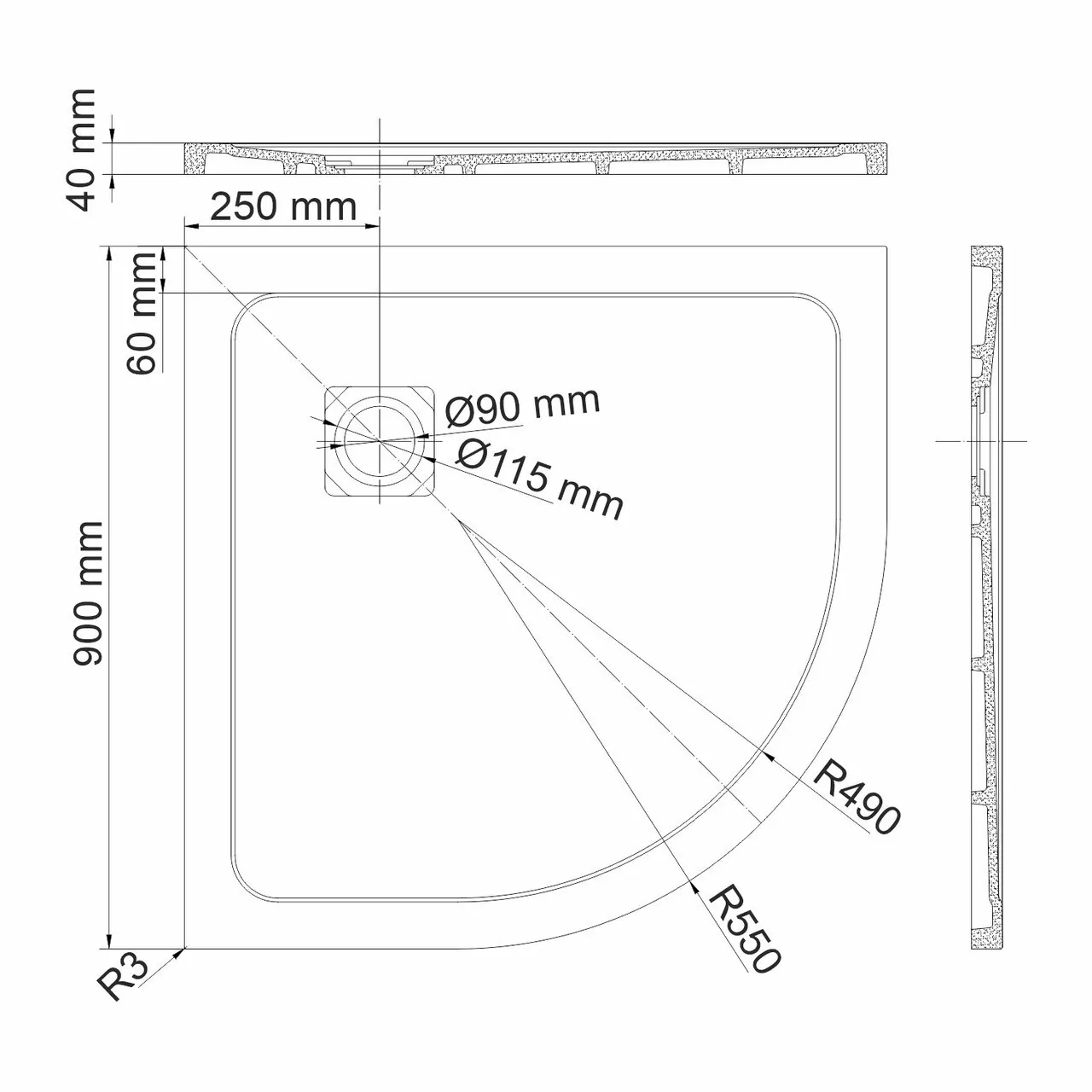 фото Душевой поддон WasserKRAFT 58T01 