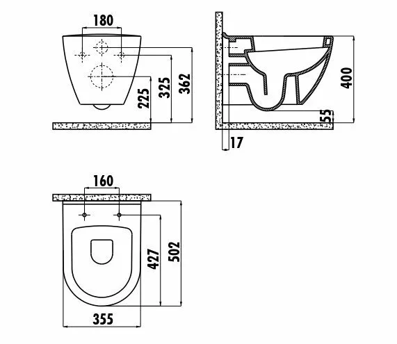 картинка Унитаз подвесной Creavit TP325-11CB00E-0000 