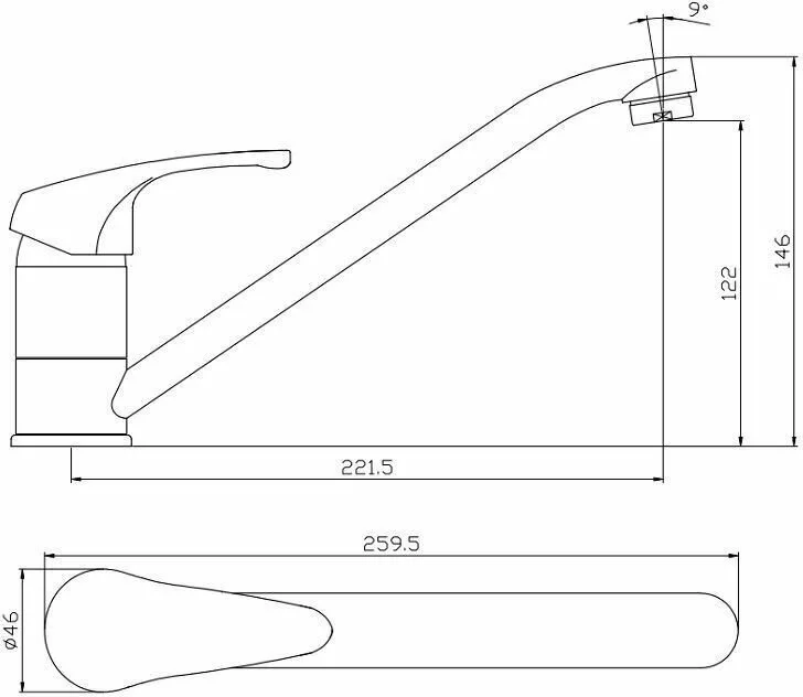 картинка Смеситель для кухни Aquanet Practic AF100-40С 