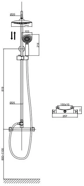 картинка Душевая стойка D&K Potsdam DA2113701B09 