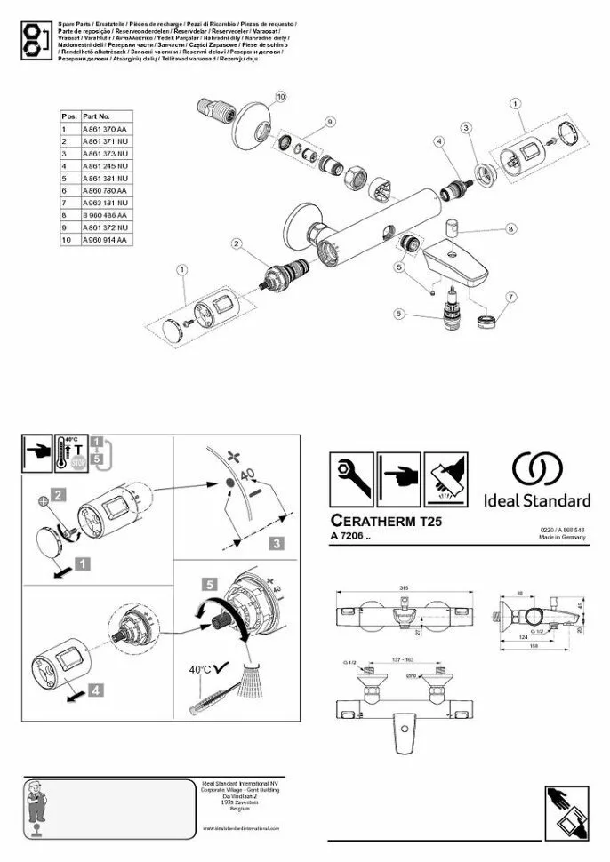 картинка Смеситель Ideal Standard A7206AA для ванны с душем 