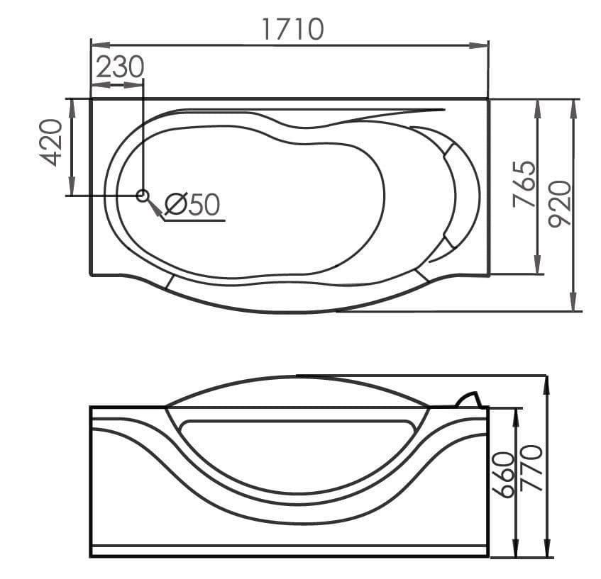 картинка Акриловая ванна Gemy G9072 C L 