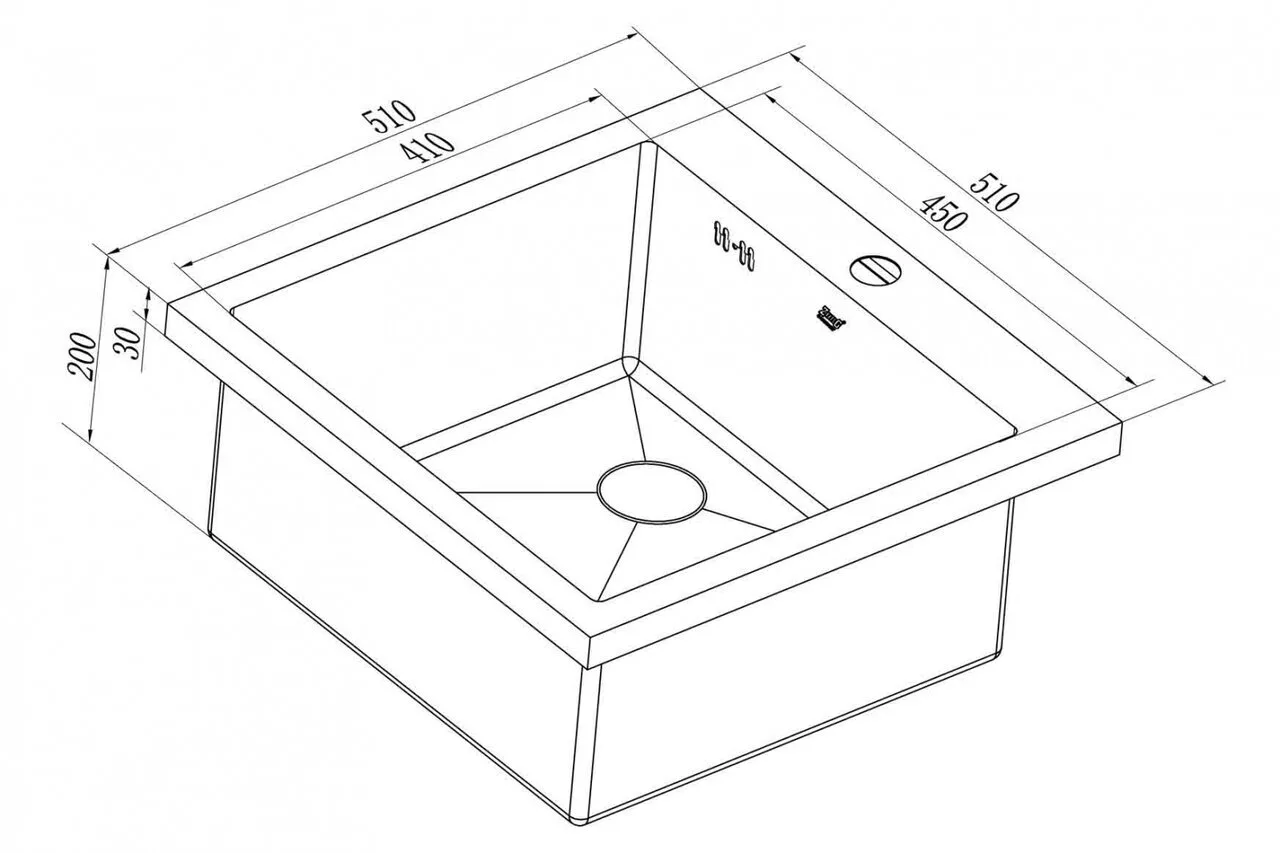 картинка Кухонная мойка Zorg Inox X 51х51х20 HR-5151HR 