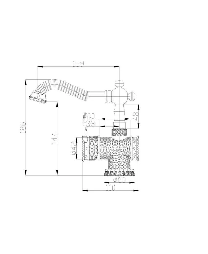 картинка Смеситель для раковины ZORG Antic A 413U-BR 