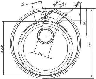 картинка Мойка кухонная из искусственного гранита IDDIS Kitchen G K03P511i87 