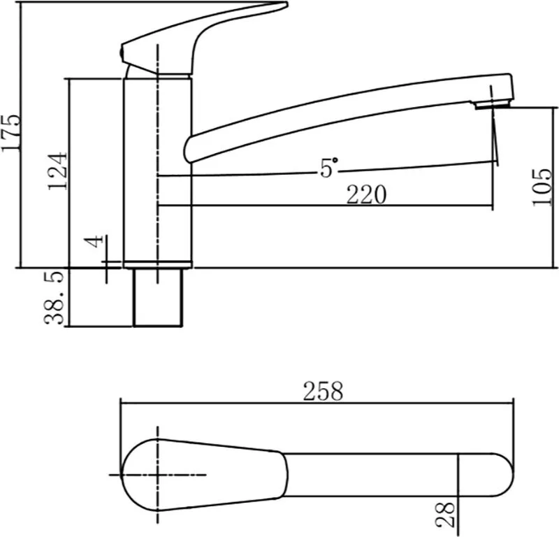 картинка Смеситель для кухни Aquanet Static AF330-40C 