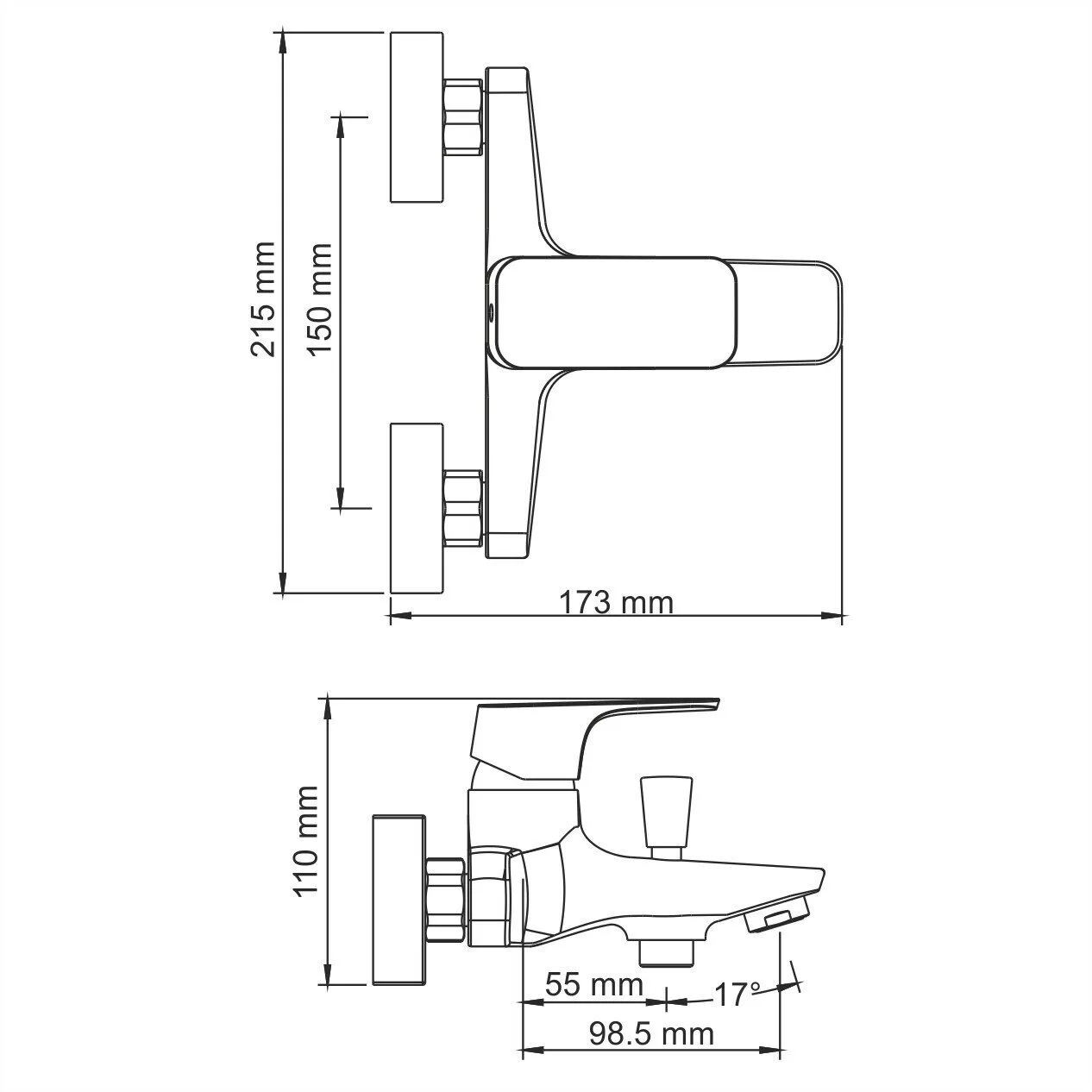 картинка Смеситель для ванны с коротким изливом WasserKRAFT Salm 2701 