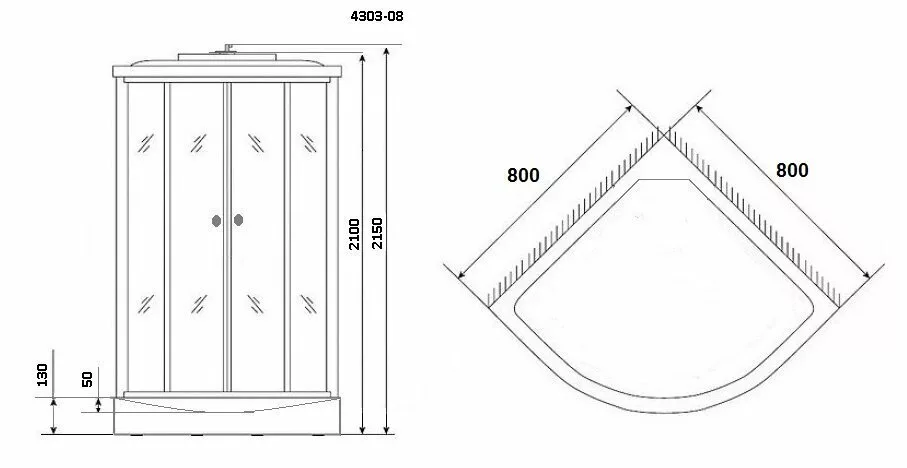 картинка Душевая кабина Niagara NG-4303-14 800х800х2150 