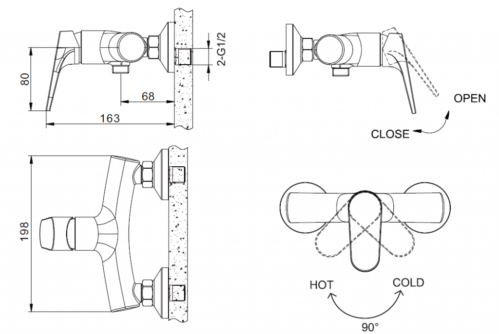 картинка Смеситель для душа Bravat Eler F9191238CP-01-RUS 