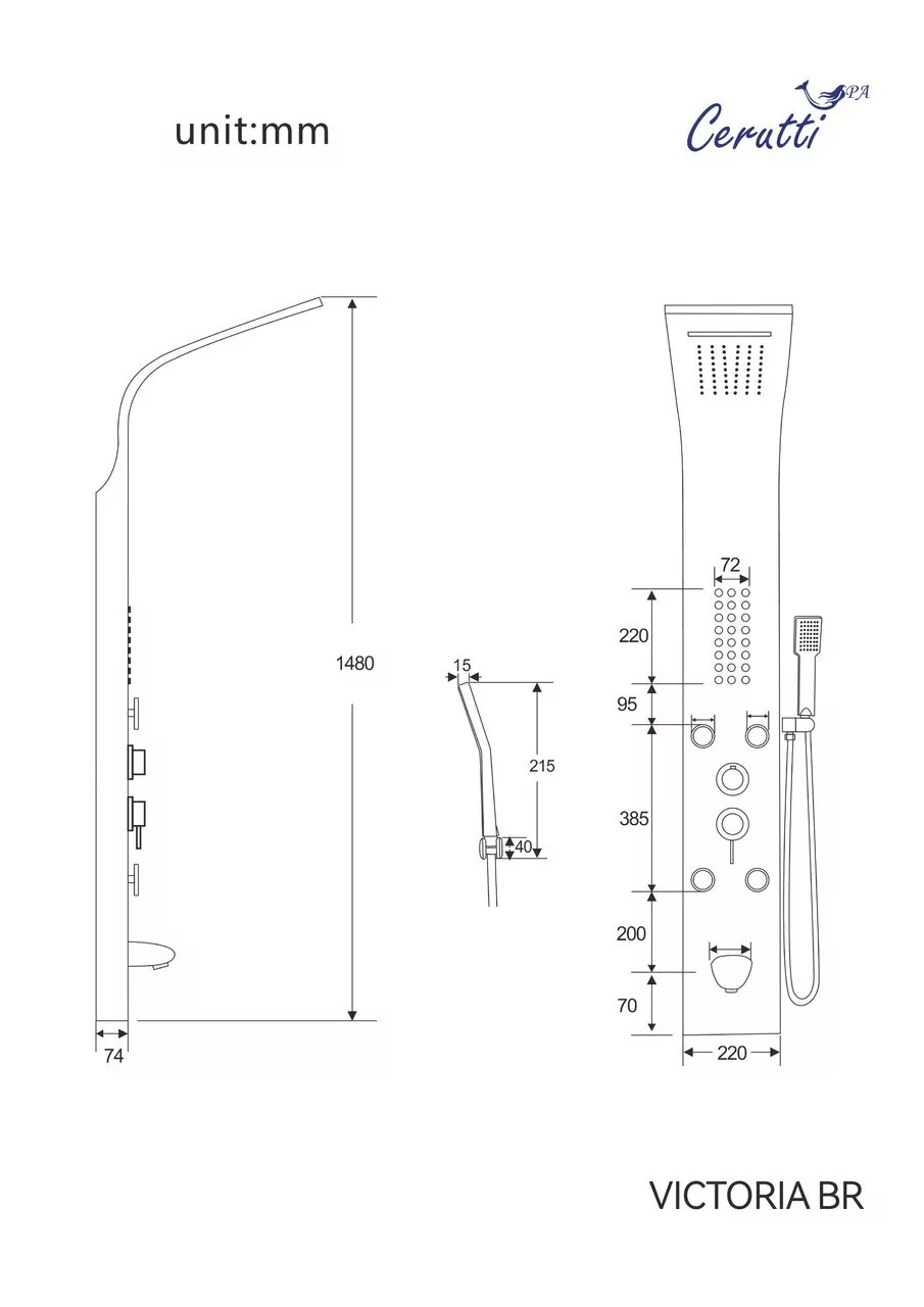 картинка Панель душевая Ceruttispa VICTORIA BR CT9980 