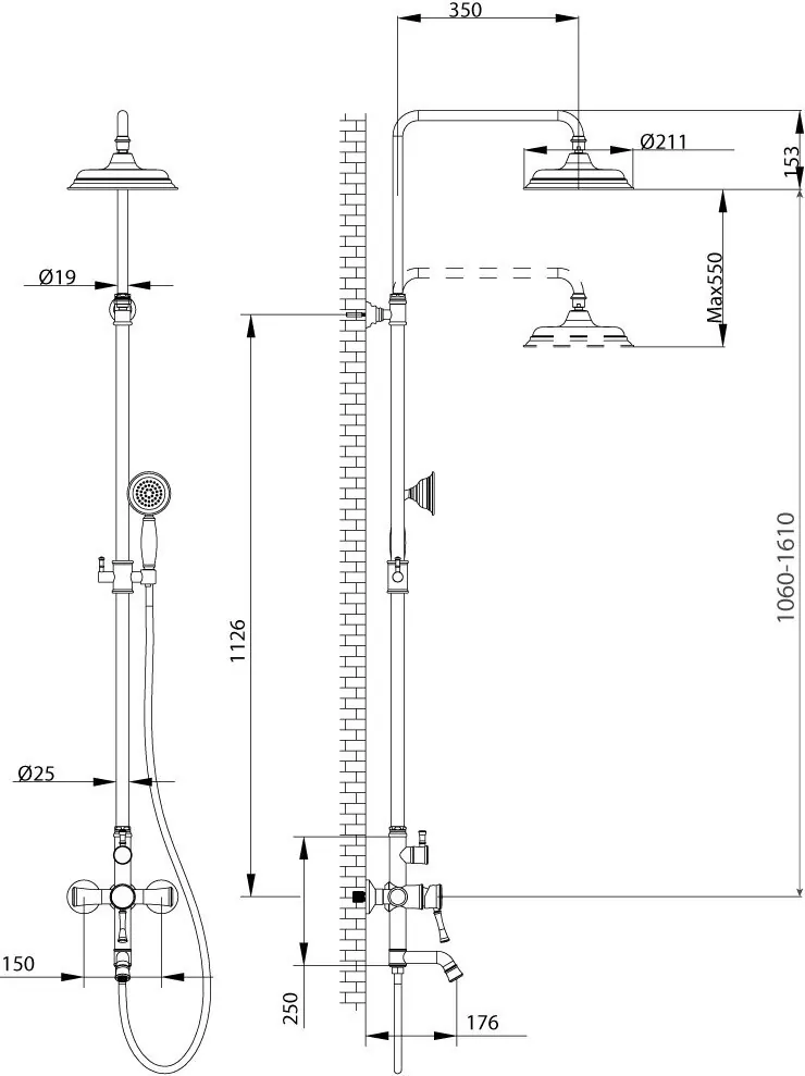 картинка Душевая стойка Lemark Peretto LM6362RB 