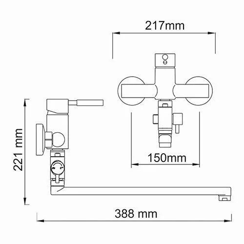 картинка Смеситель для ванны с длинным изливом WasserKRAFT Wern 4202L 