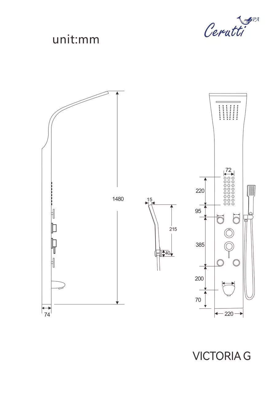 картинка Панель душевая Ceruttispa VICTORIA G CT9978 