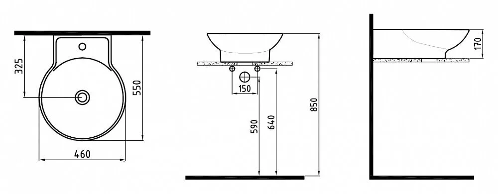 картинка Раковина Bien Harmony HRLG04601FD1W3000 