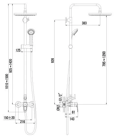 картинка Душевая стойка Lemark Omega LM3160C 