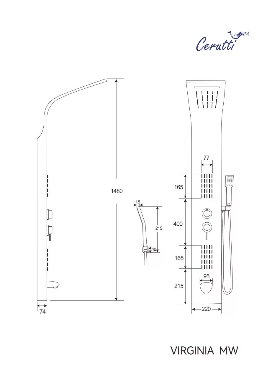 картинка Панель душевая Ceruttispa VIRGINIA MW CT9982 