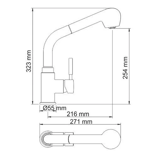 картинка Смеситель для кухни с выдвижной лейкой WasserKRAFT Wern 4266 