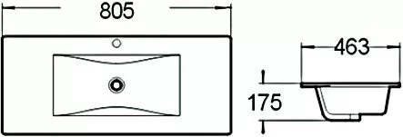 картинка Раковина керамическая SantiLine SL-2102 (80) 