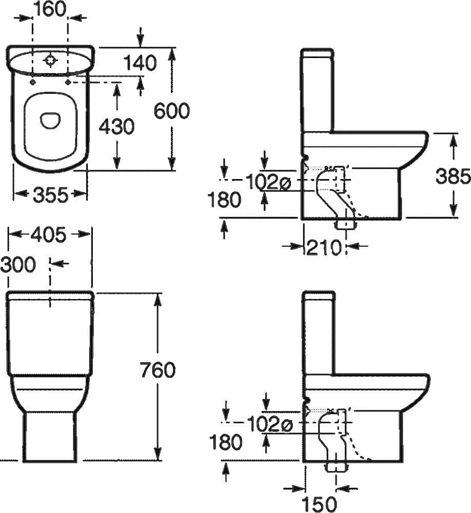 картинка Унитаз-компакт Roca Dama Senso Compacto 342518000 