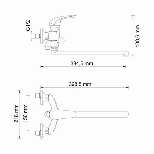 картинка Смеситель для ванны с длинным изливом WasserKRAFT Rossel 2802L 