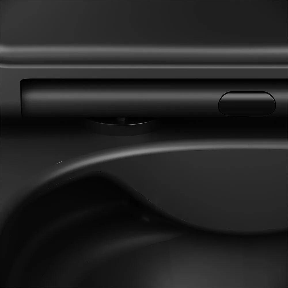 картинка Подвесной унитаз Am.Pm Func C8F1701MBSC 54 см FlashClean с сиденьем микролифт черный матовый 