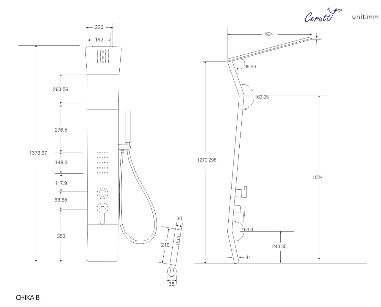 картинка Панель душевая Cerutti SPA CHIKA B CT9255 