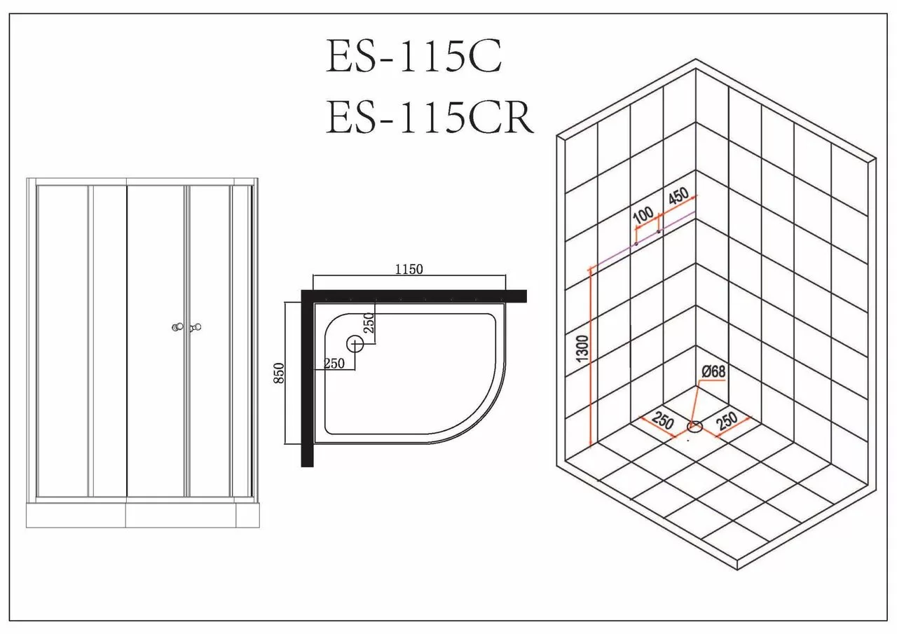 Душевая кабина Esbano es-115cr