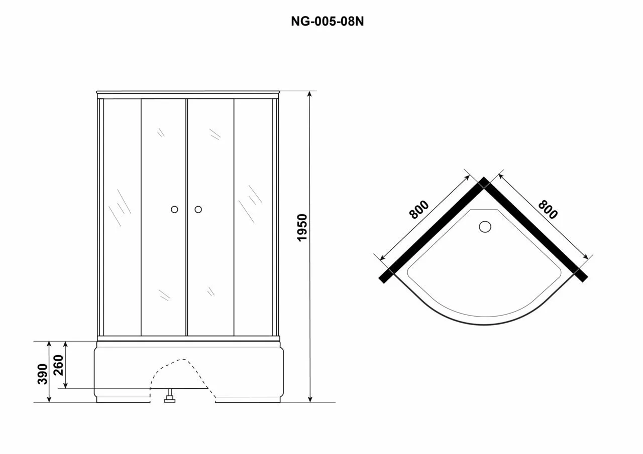 фото Душевой уголок Niagara NG-005-14 800х800х1950 