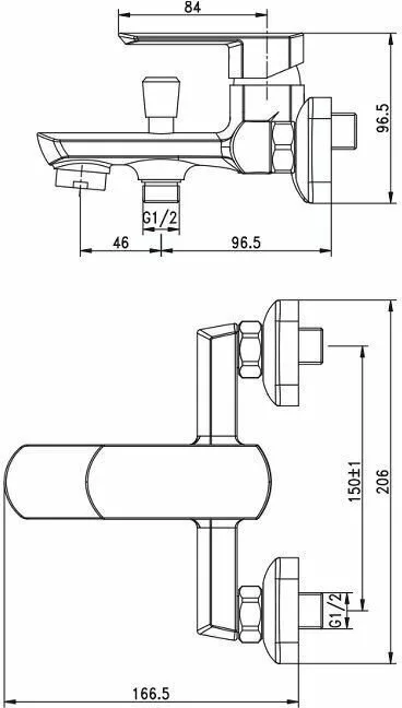 картинка Смеситель для ванны с душем Aquanet Cinetic AF120-20С 