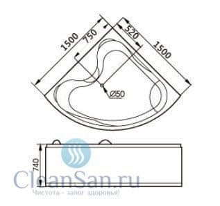 картинка Акриловая ванна Gemy G9041 B 