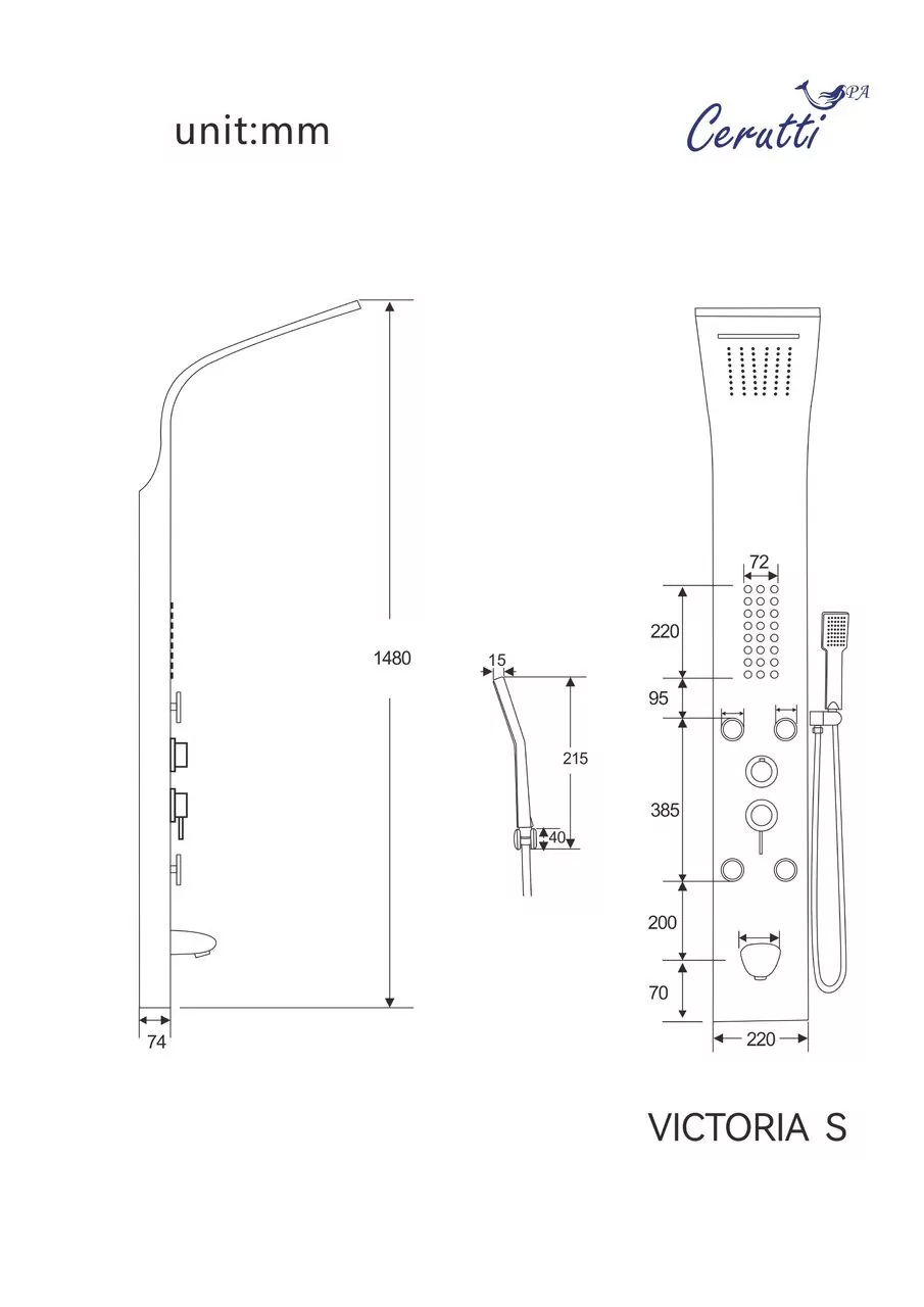 картинка Панель душевая Ceruttispa VICTORIA S CT9976 