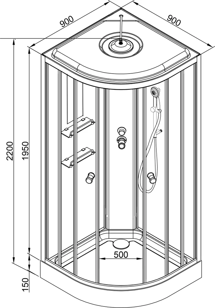 картинка Душевая кабина AvaCan EM1590 LED 