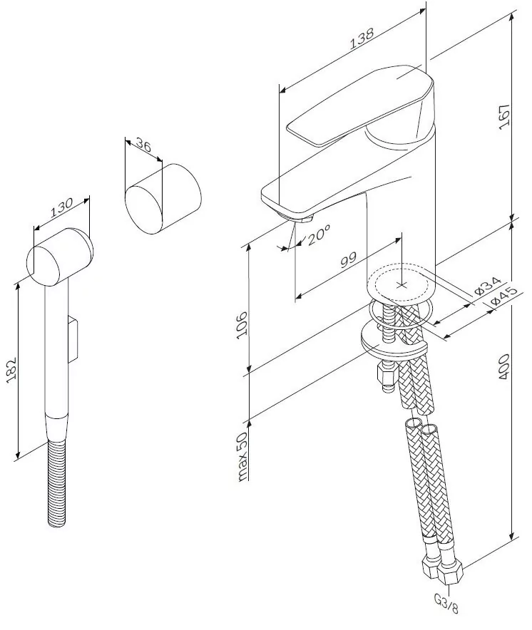 картинка Смеситель для раковины AM.PM Gem F90A03000 