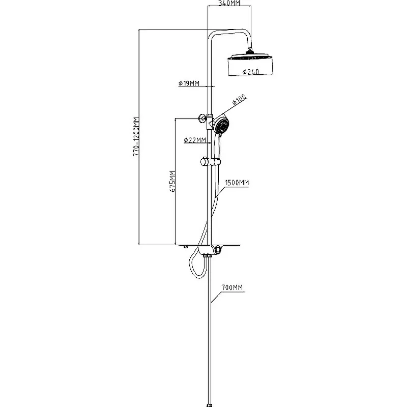 картинка Душевая система ESKO ST1010shelf 