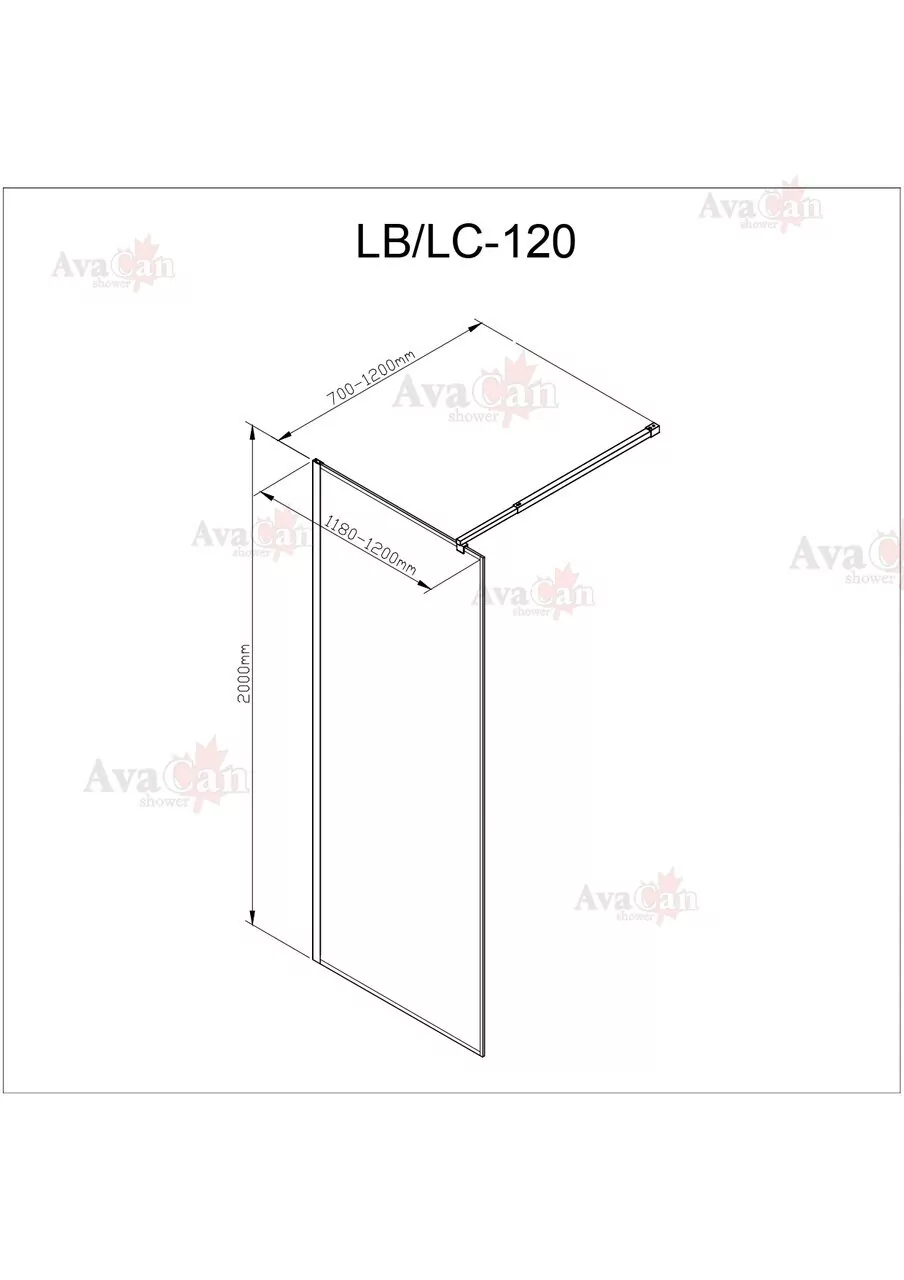 фото Душевая перегородка AvaCanLC120 MT 