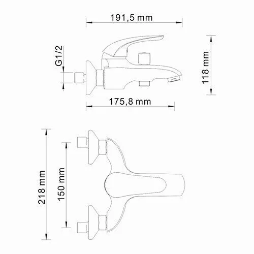 картинка Смеситель для ванны с коротким изливом WasserKRAFT Rossel 2801 