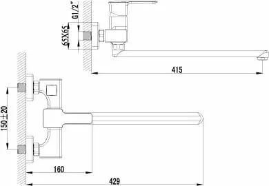 картинка Смеситель для ванны Lemark Basis LM3617C 