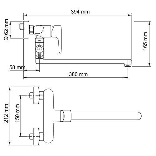 картинка Смеситель для ванны с длинным изливом WasserKRAFT Vils 5602L 