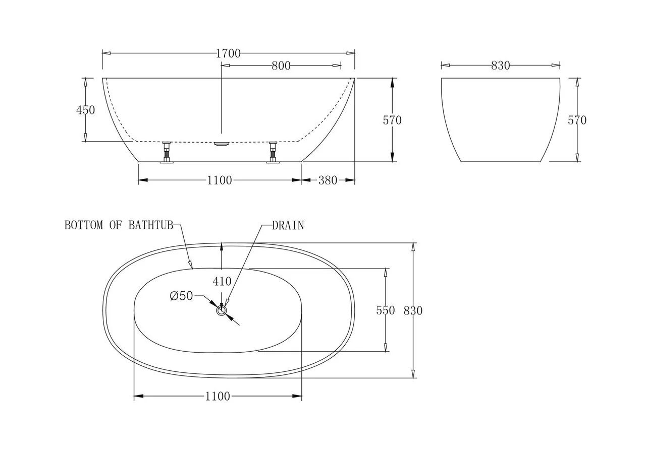 картинка Акриловая ванна без перелива BelBagno BB80-1700-W0 