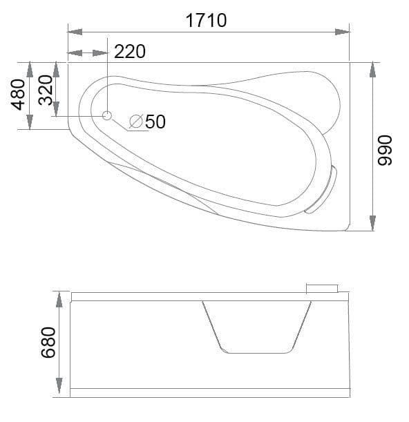 картинка Акриловая ванна Gemy G9046-II O R 