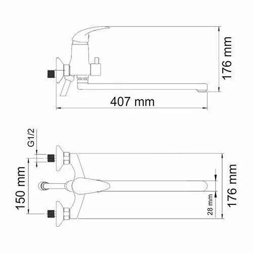 картинка Смеситель для ванны с длинным изливом WasserKRAFT Isen 2602L 